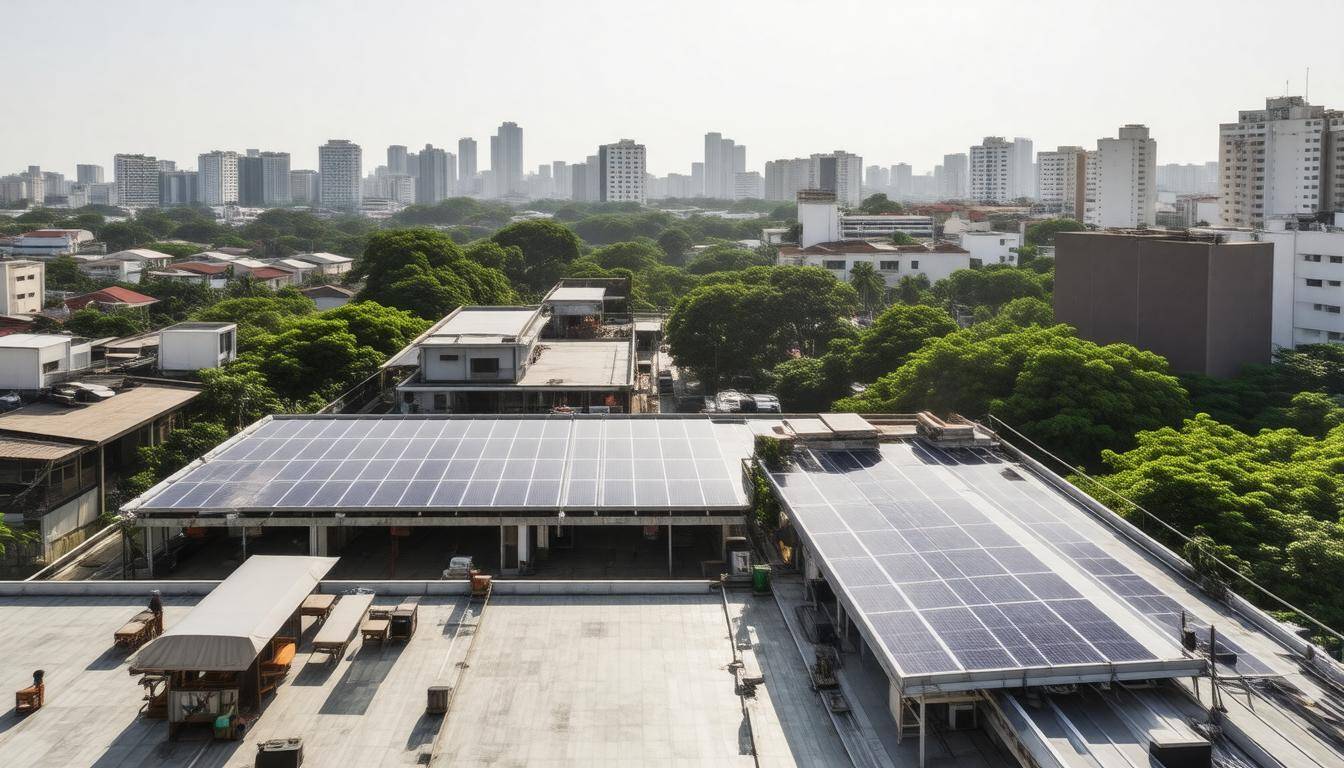 Bangkok urban skyline