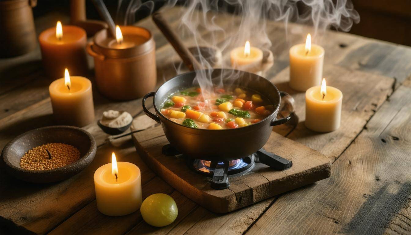 Candle stove cooking