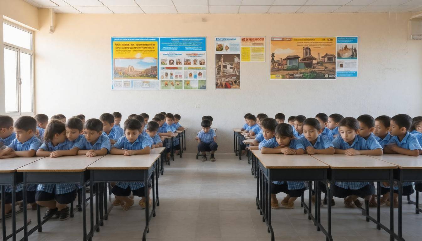 Classroom earthquake drill