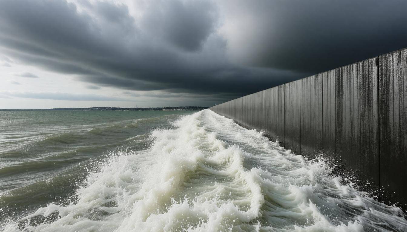 Coastal flood barrier