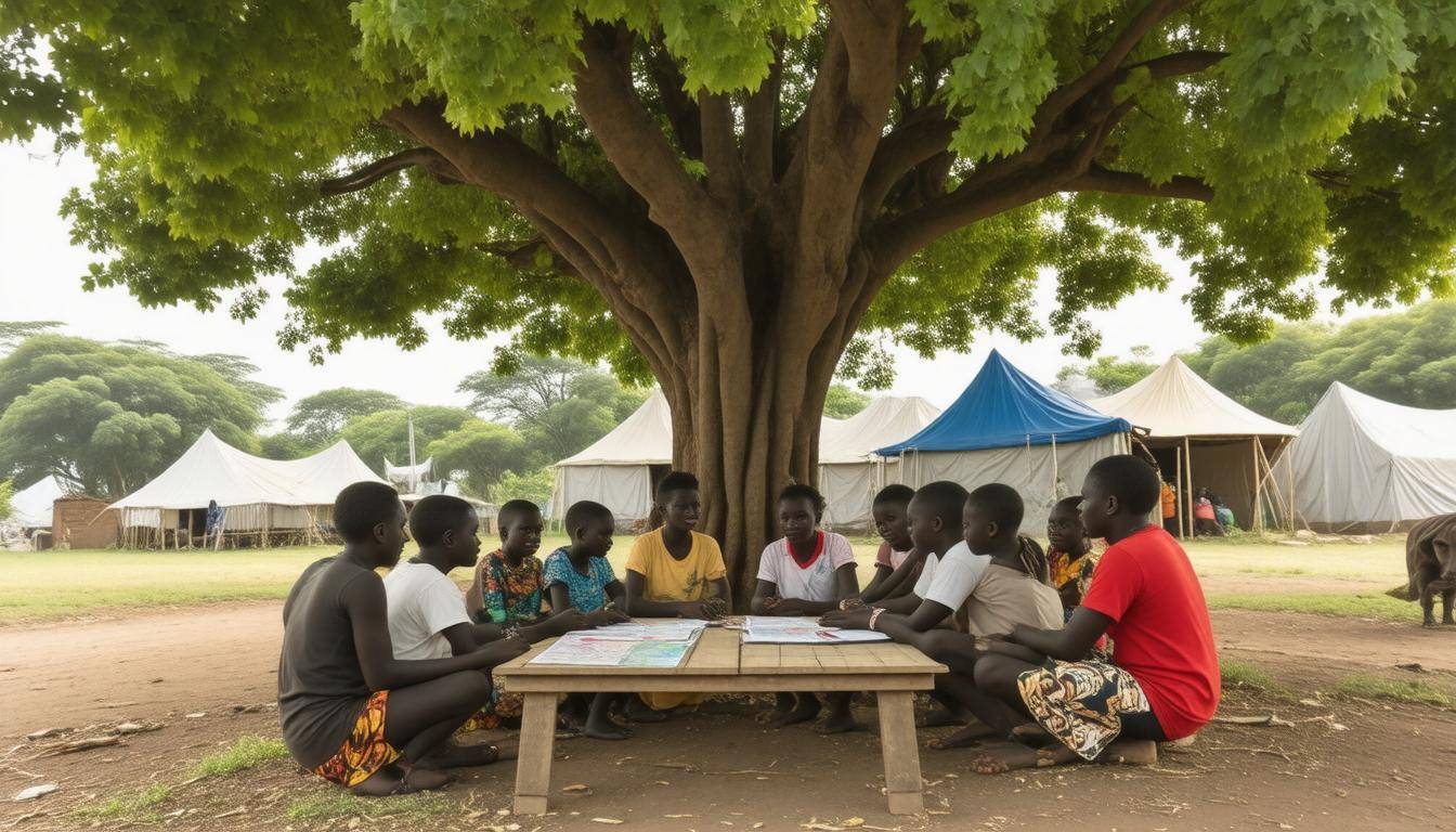 Community meeting outdoors