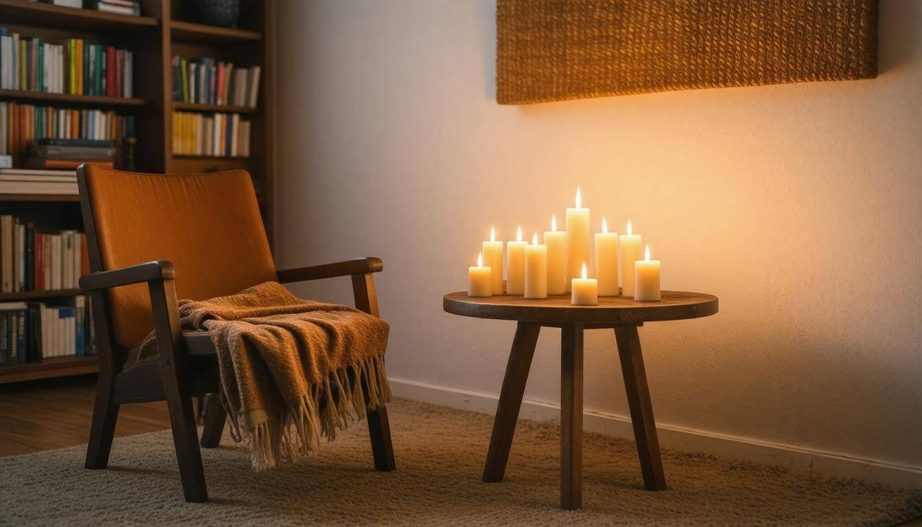 Cozy candlelit atmosphere