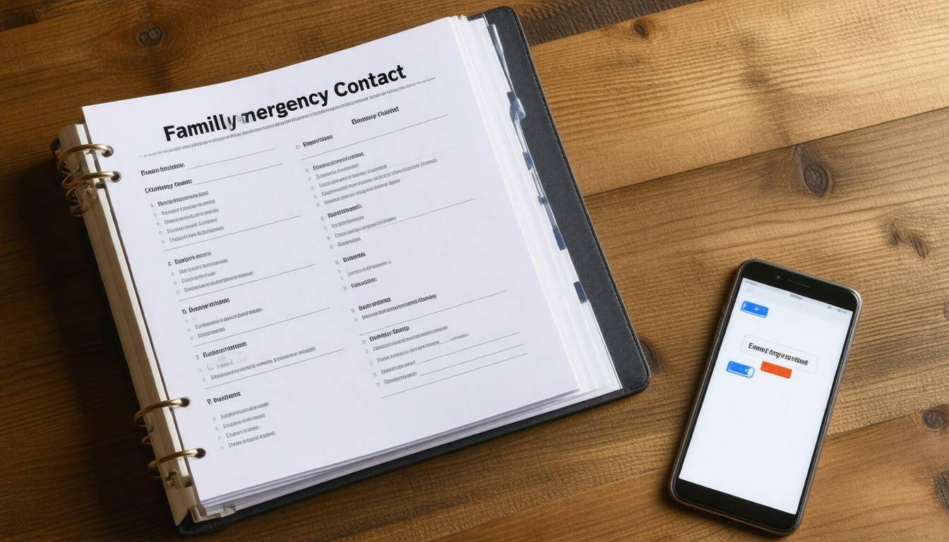 Emergency contact binder