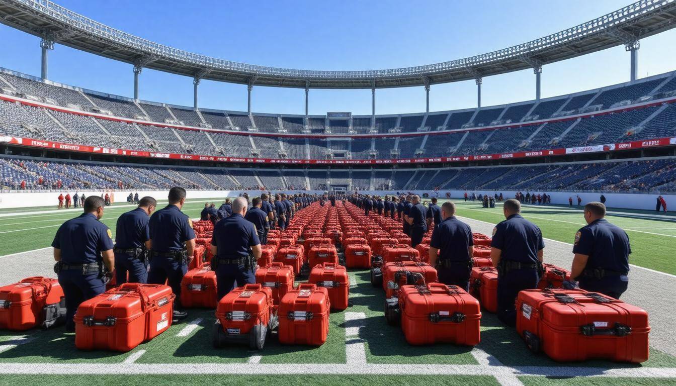 Emergency drill in stadium