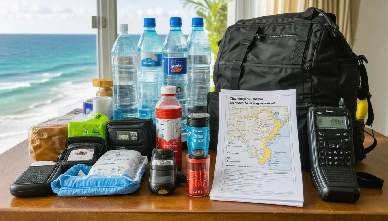 Emergency kit and map