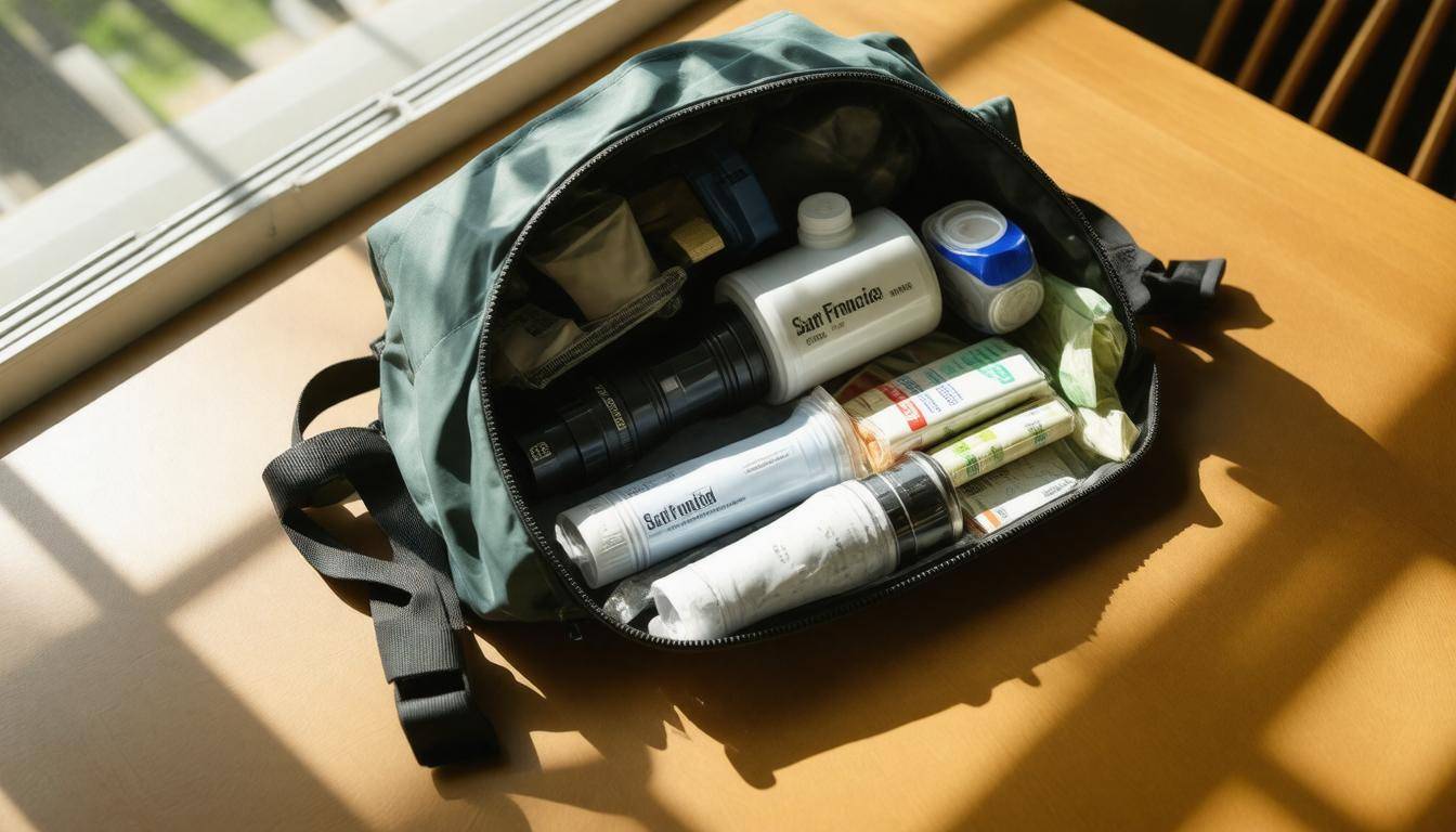 Emergency supplies displayed