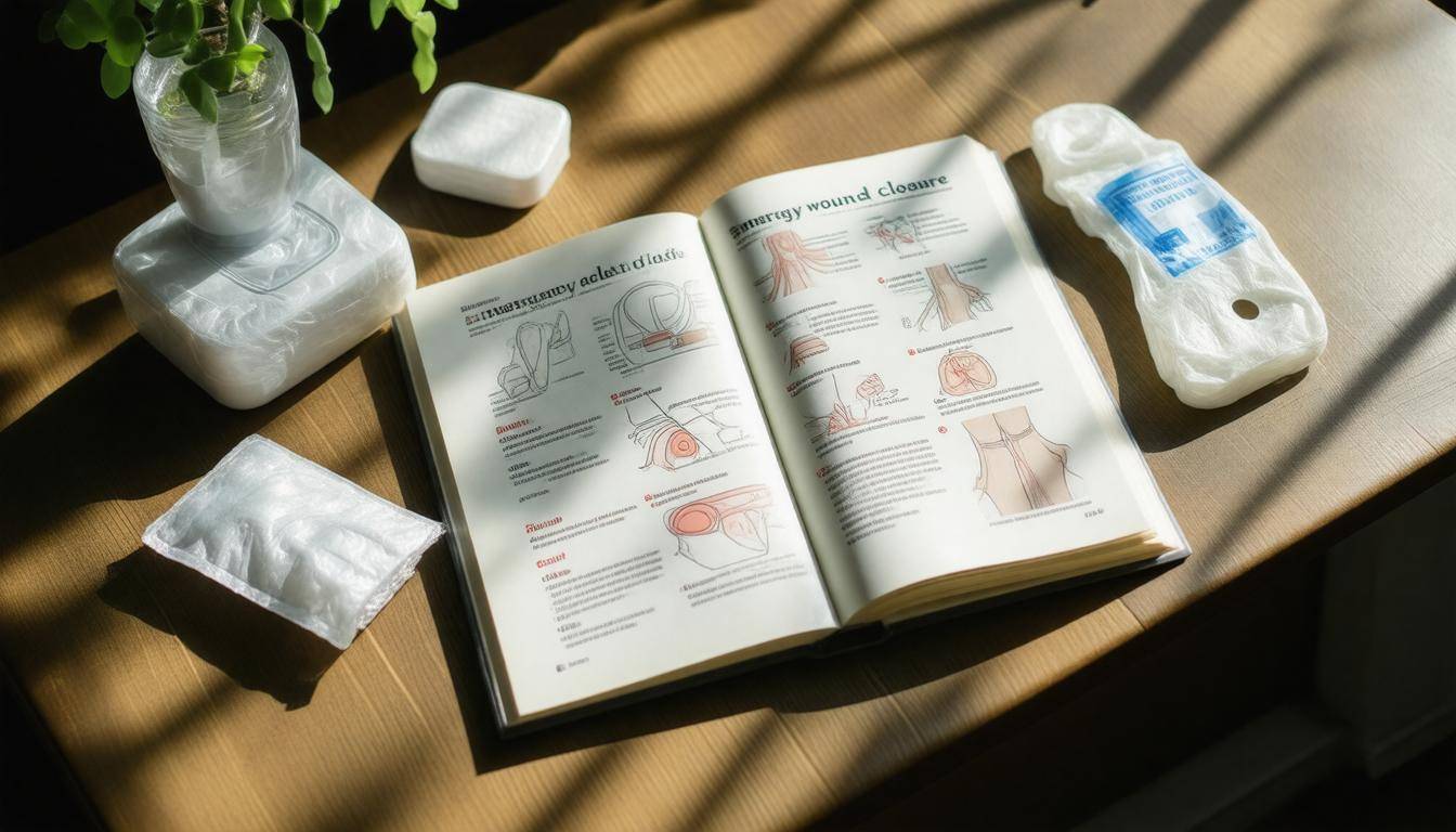 Emergency wound closure guide