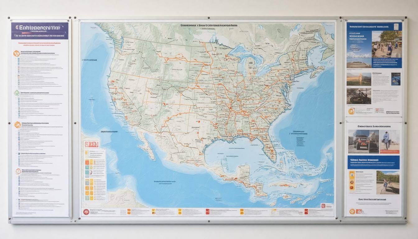 Evacuation map displayed