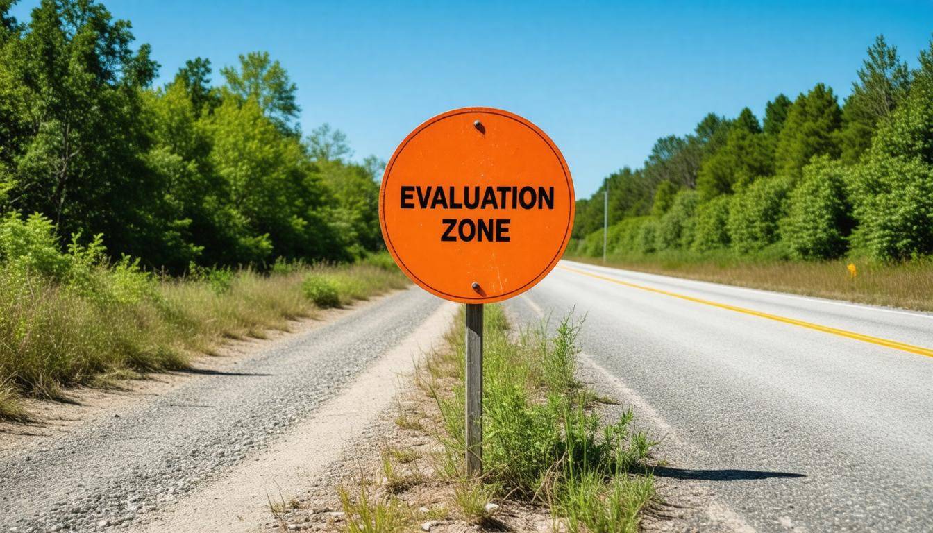 Evacuation zone sign