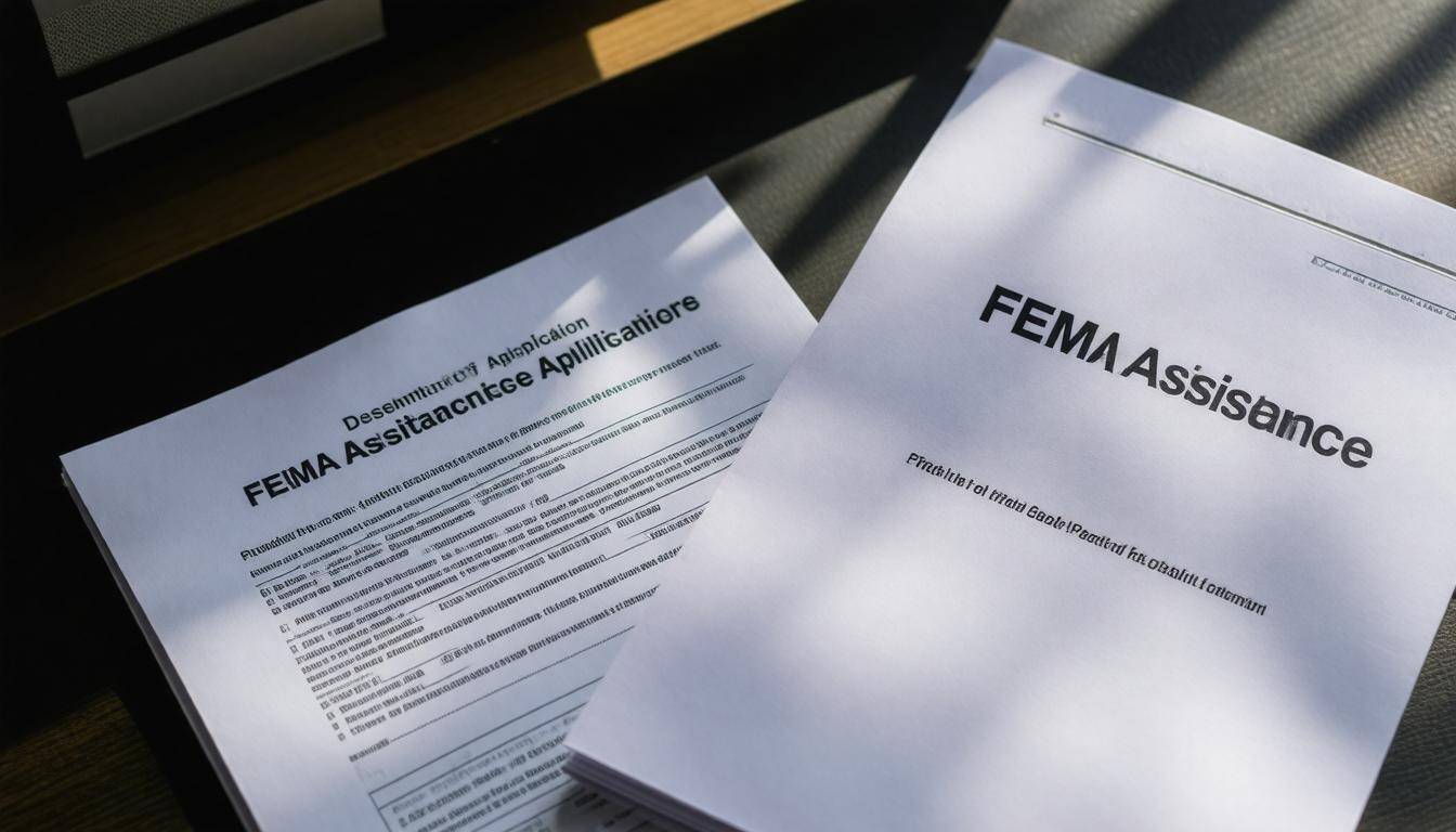FEMA documents on desk