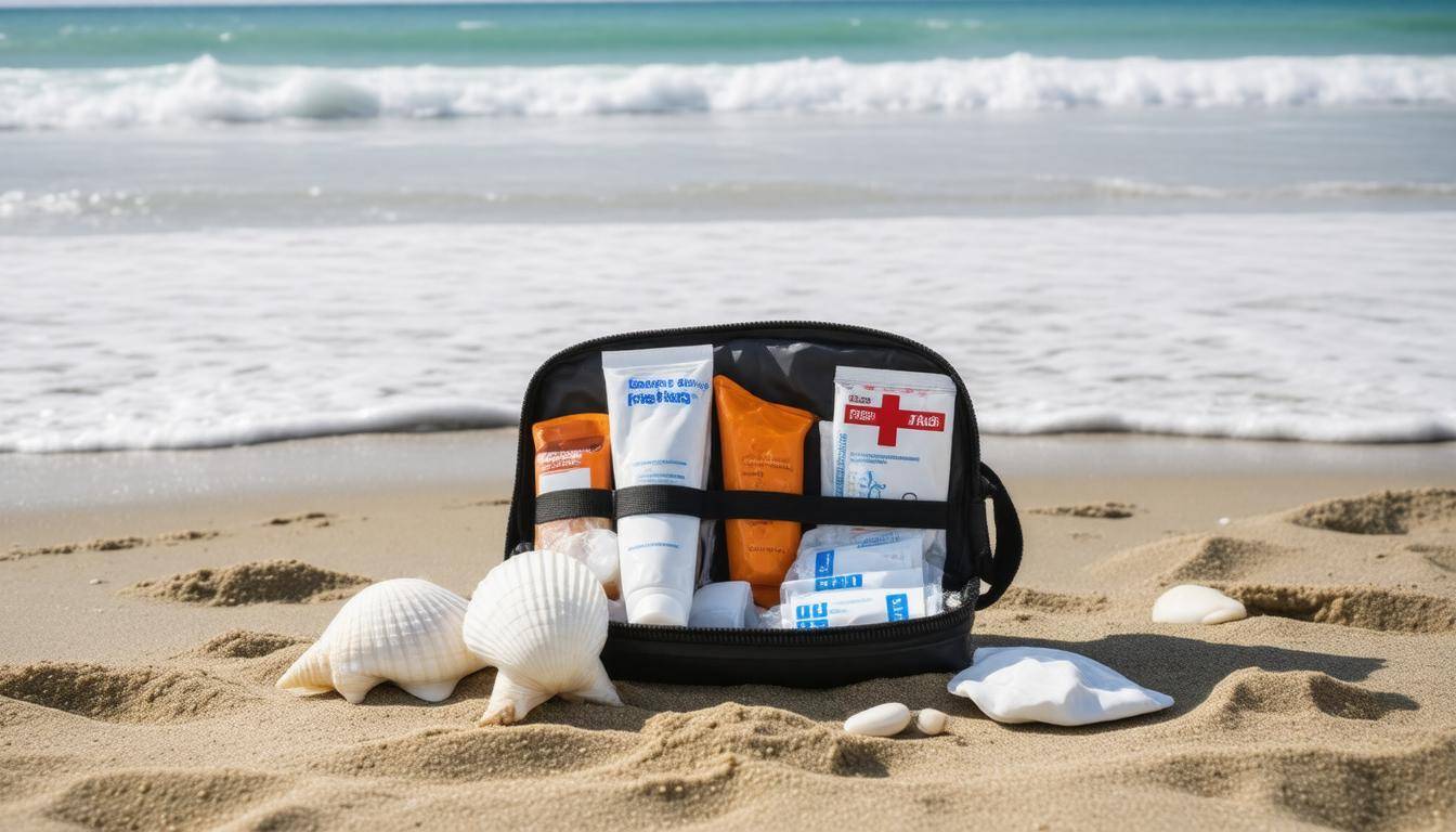 First-aid kit on beach