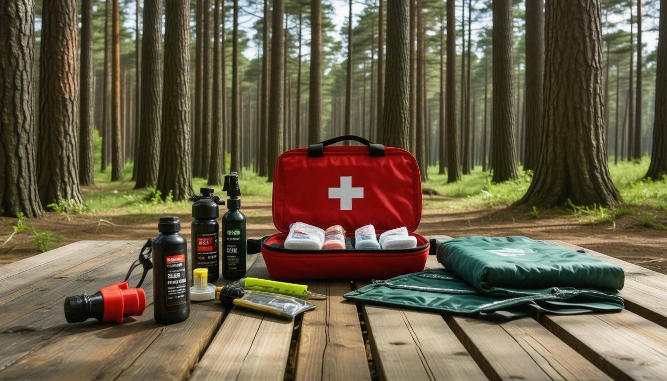 First aid kit outdoors