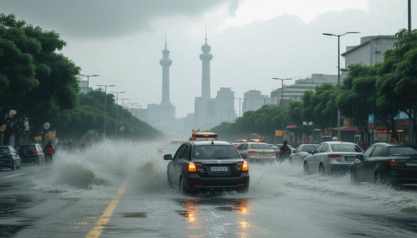 Flooded Guangzhou street