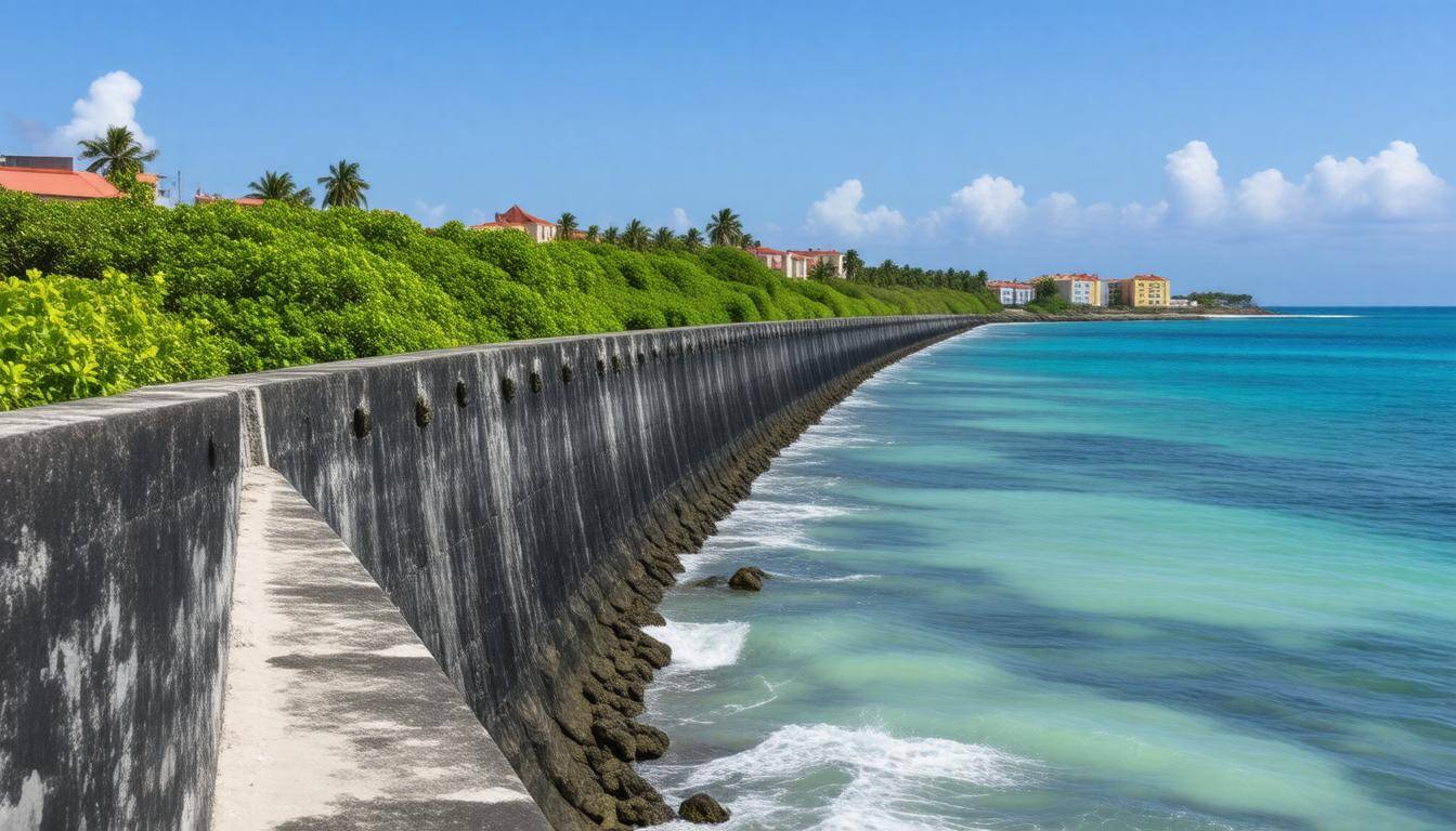 Fortified seawall Belize
