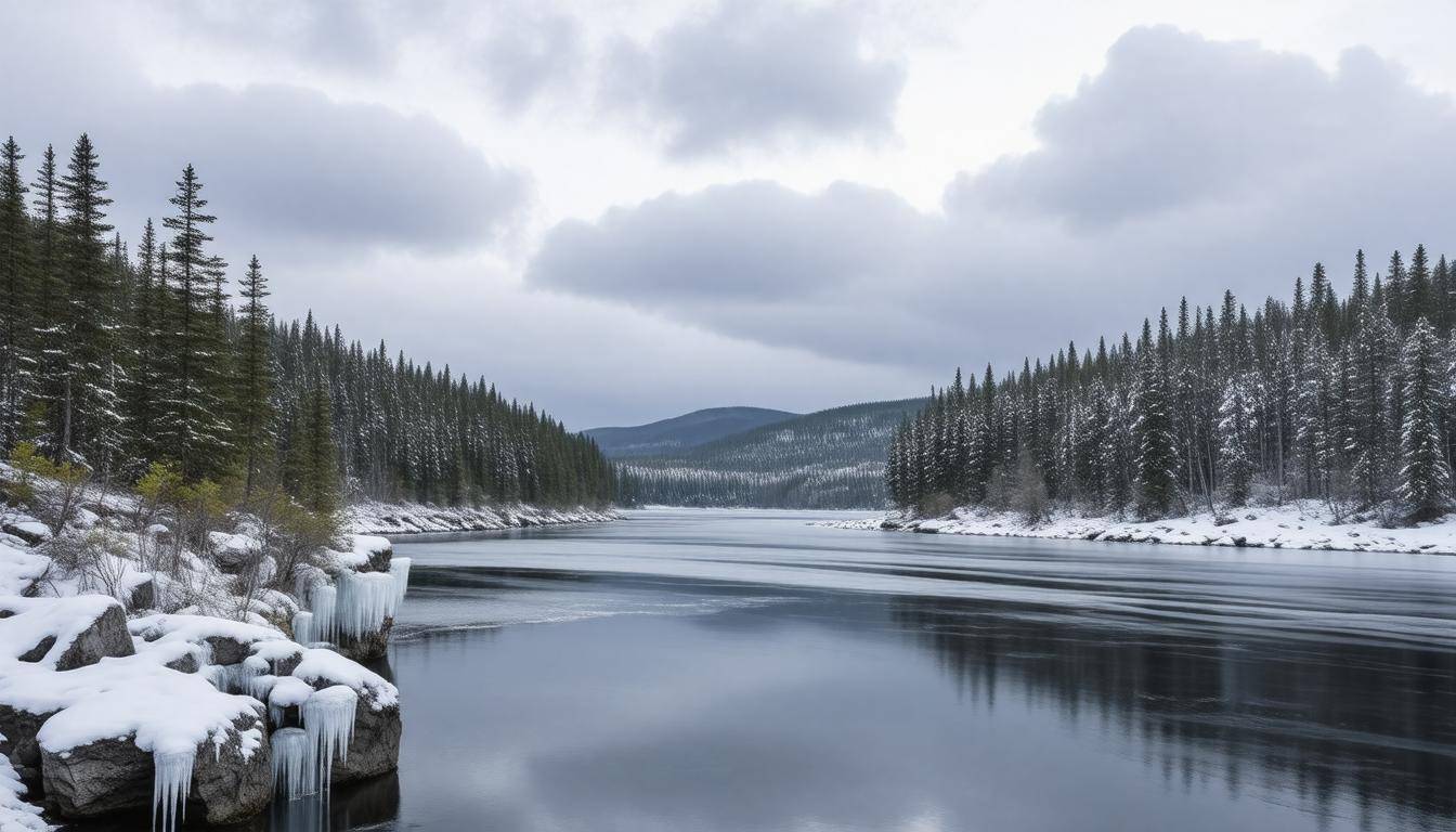 Frozen Thunder Bay landscape