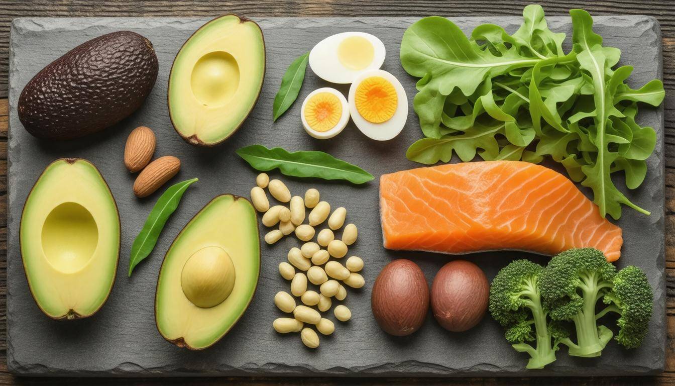 Healthy keto food spread