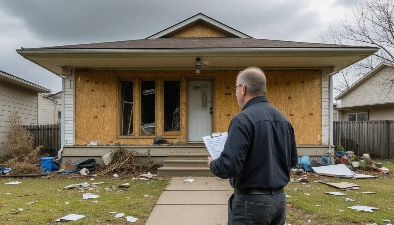 Home inspector with clipboard