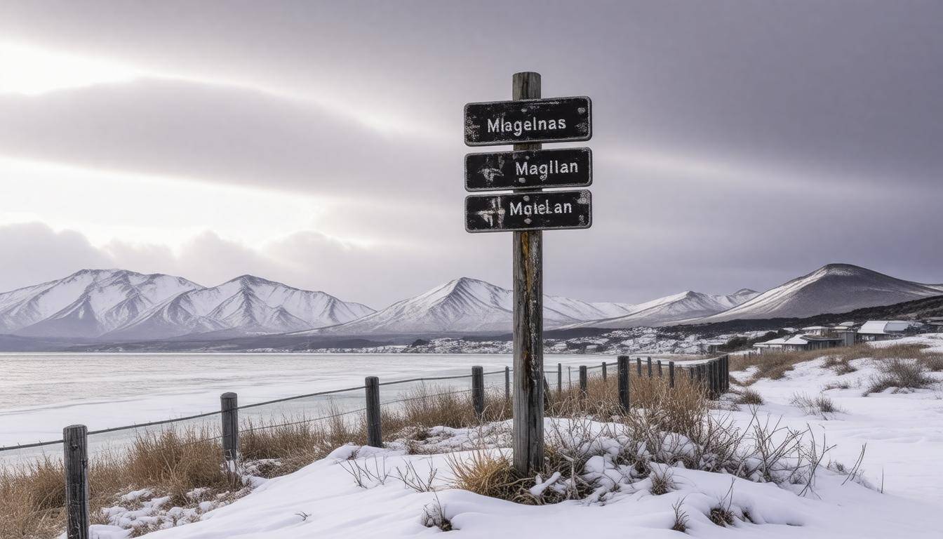 Icy Punta Arenas landscape