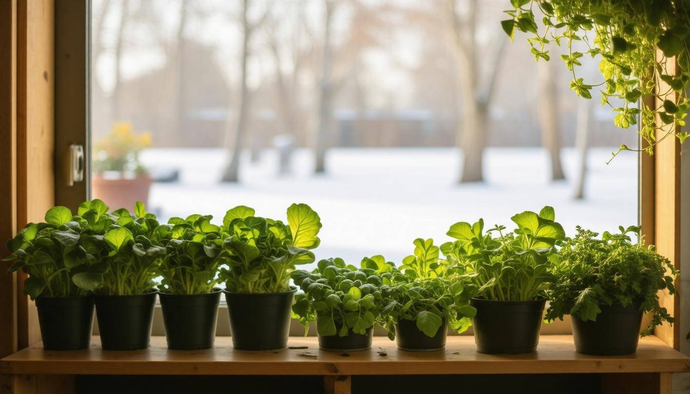 Indoor winter garden setup