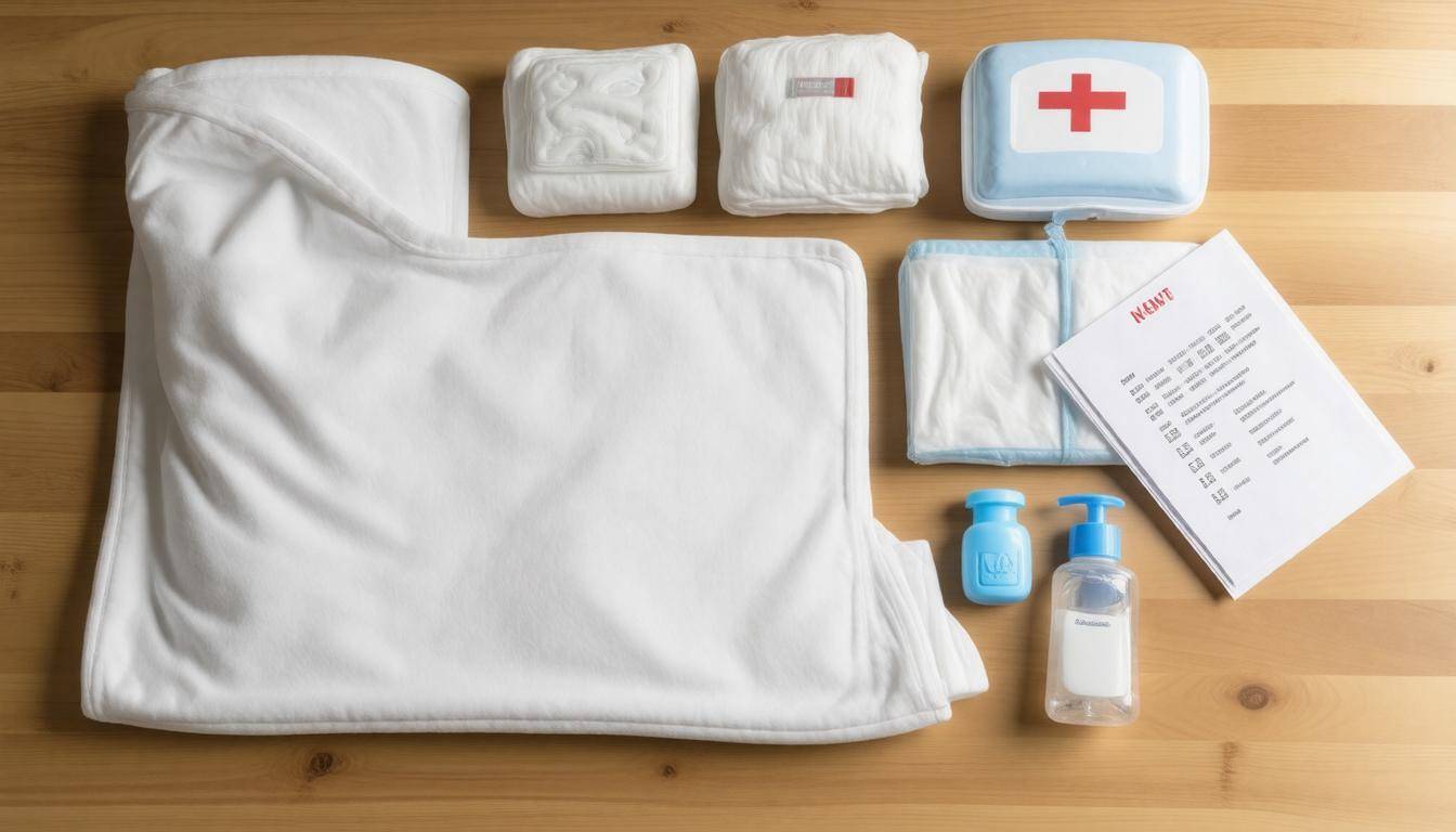 Infant emergency supplies arranged