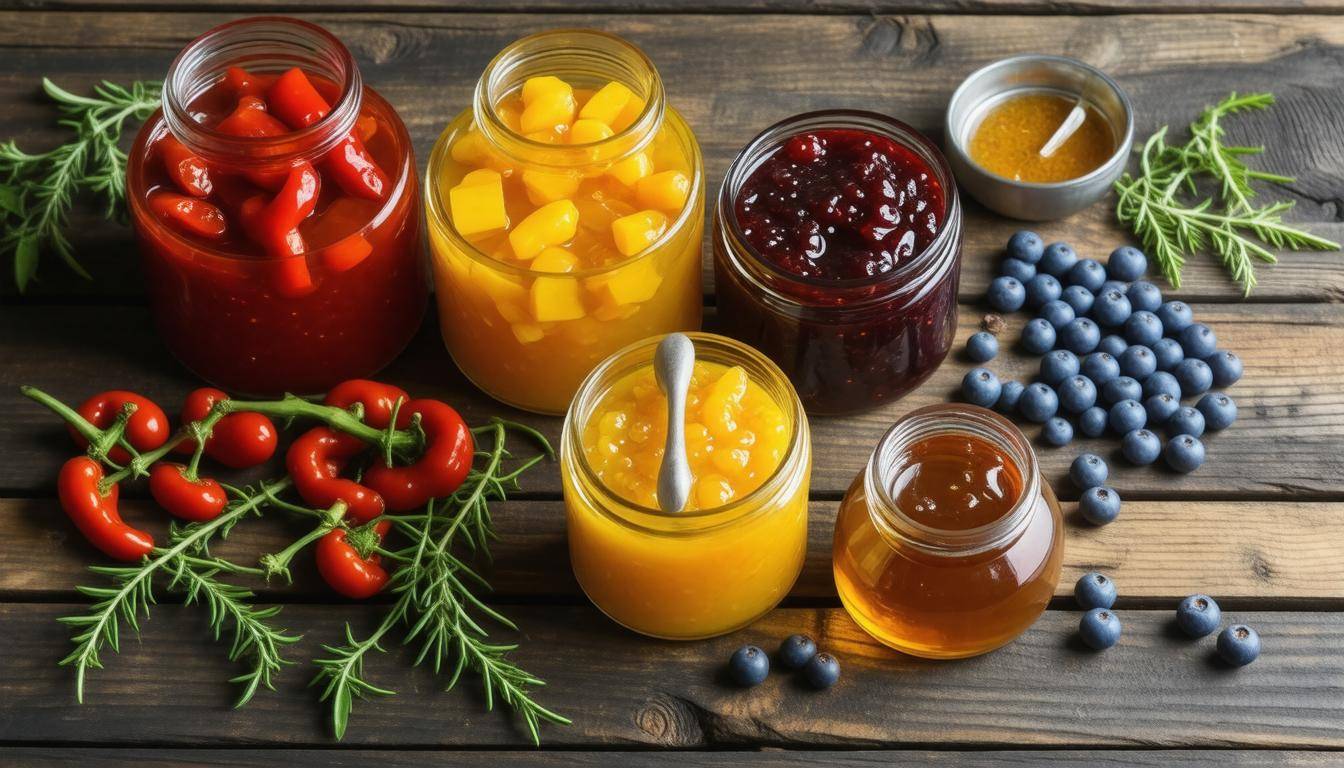 Jars of preserved foods