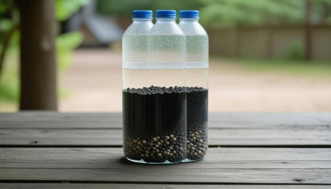 Makeshift water filter layers