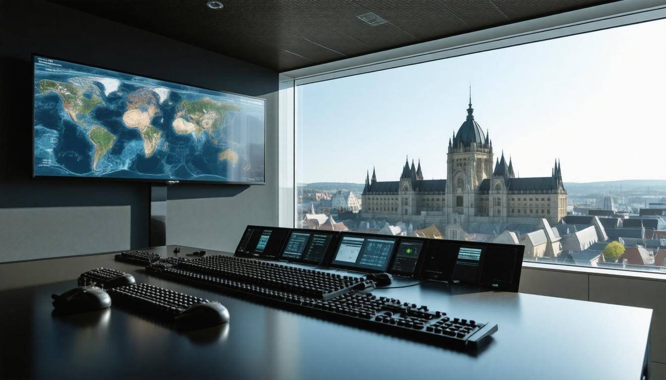 Modern cityscape control center