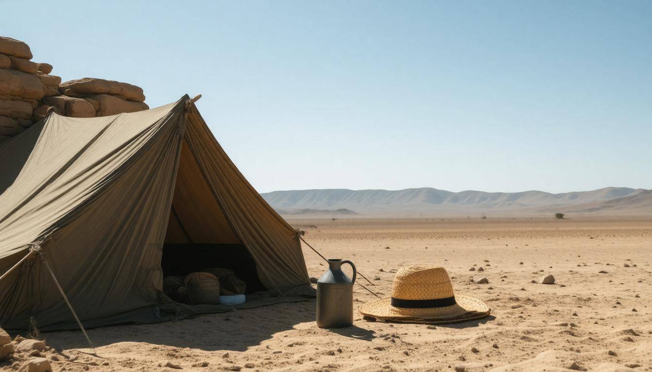 Oasis in dry landscape