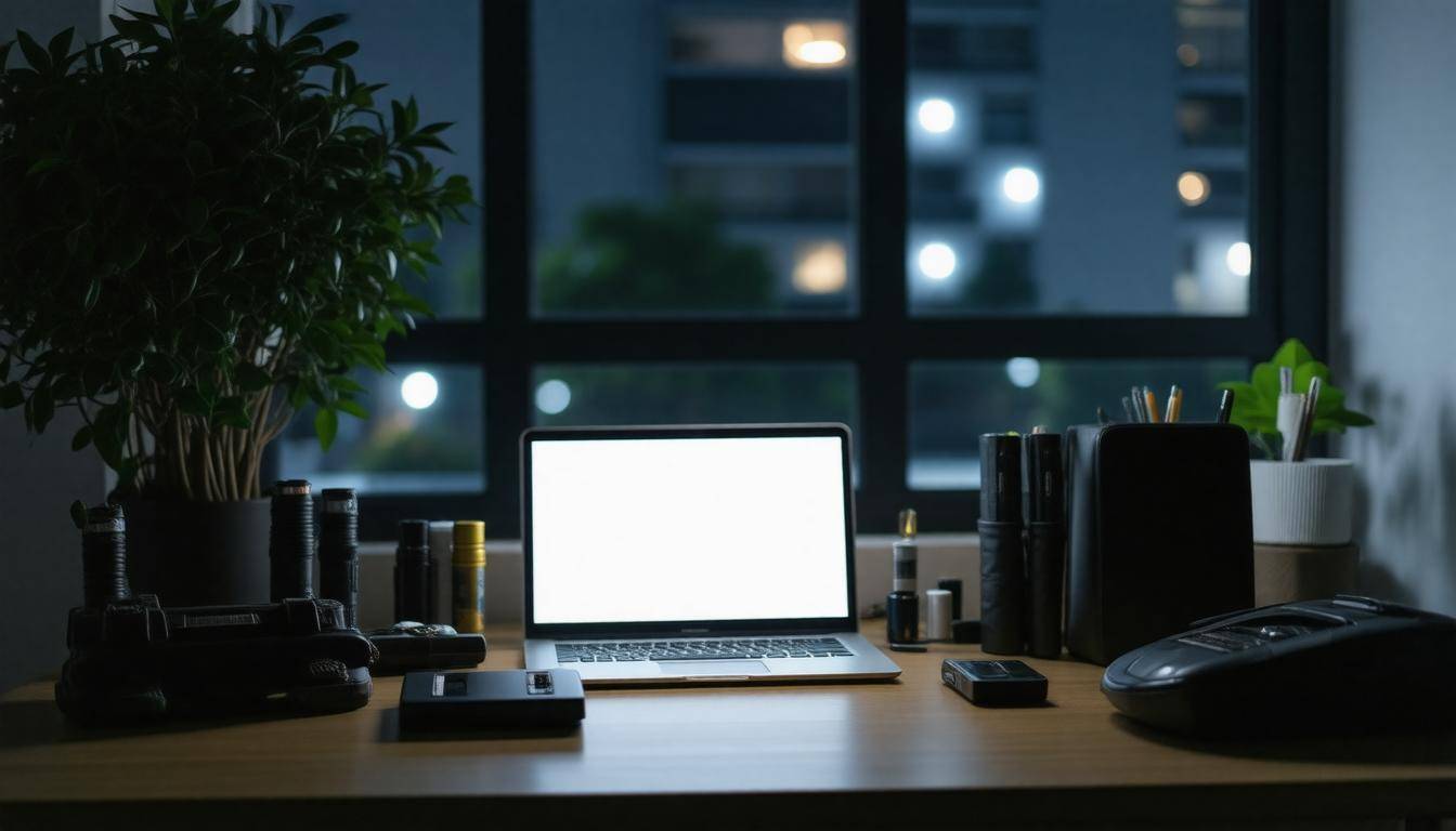 Office during blackout