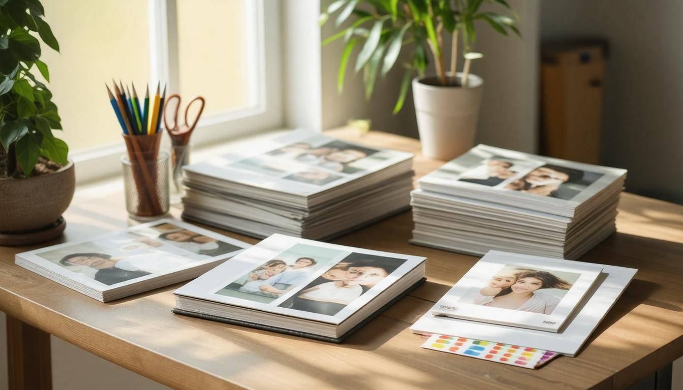 Organized family photo albums