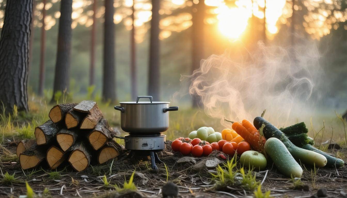Outdoor cooking setup