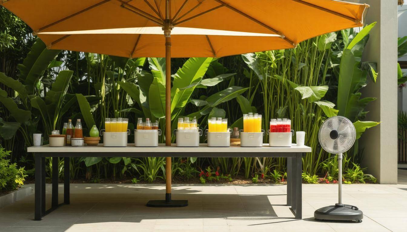 Outdoor heat survival setup