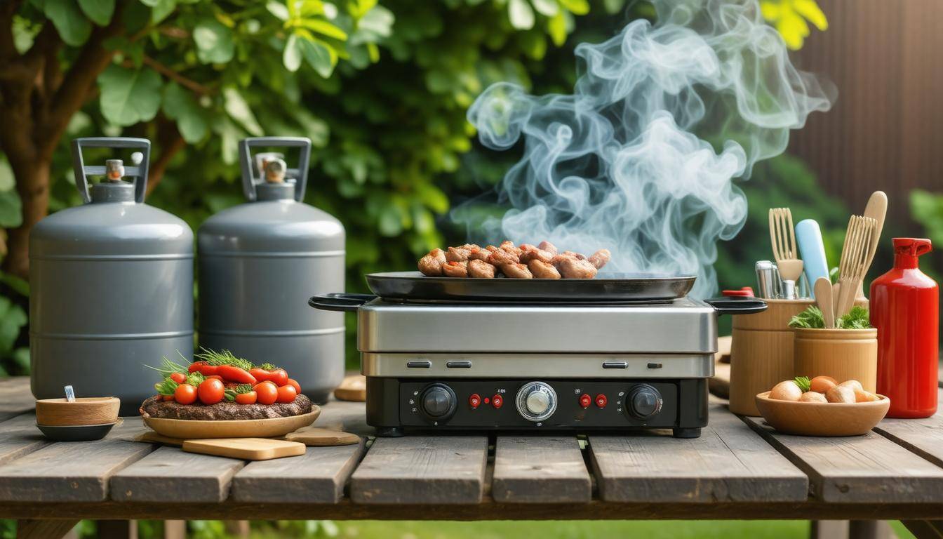 Outdoor propane cooking setup