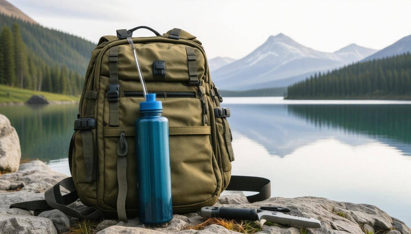 Portable filtration straw setup
