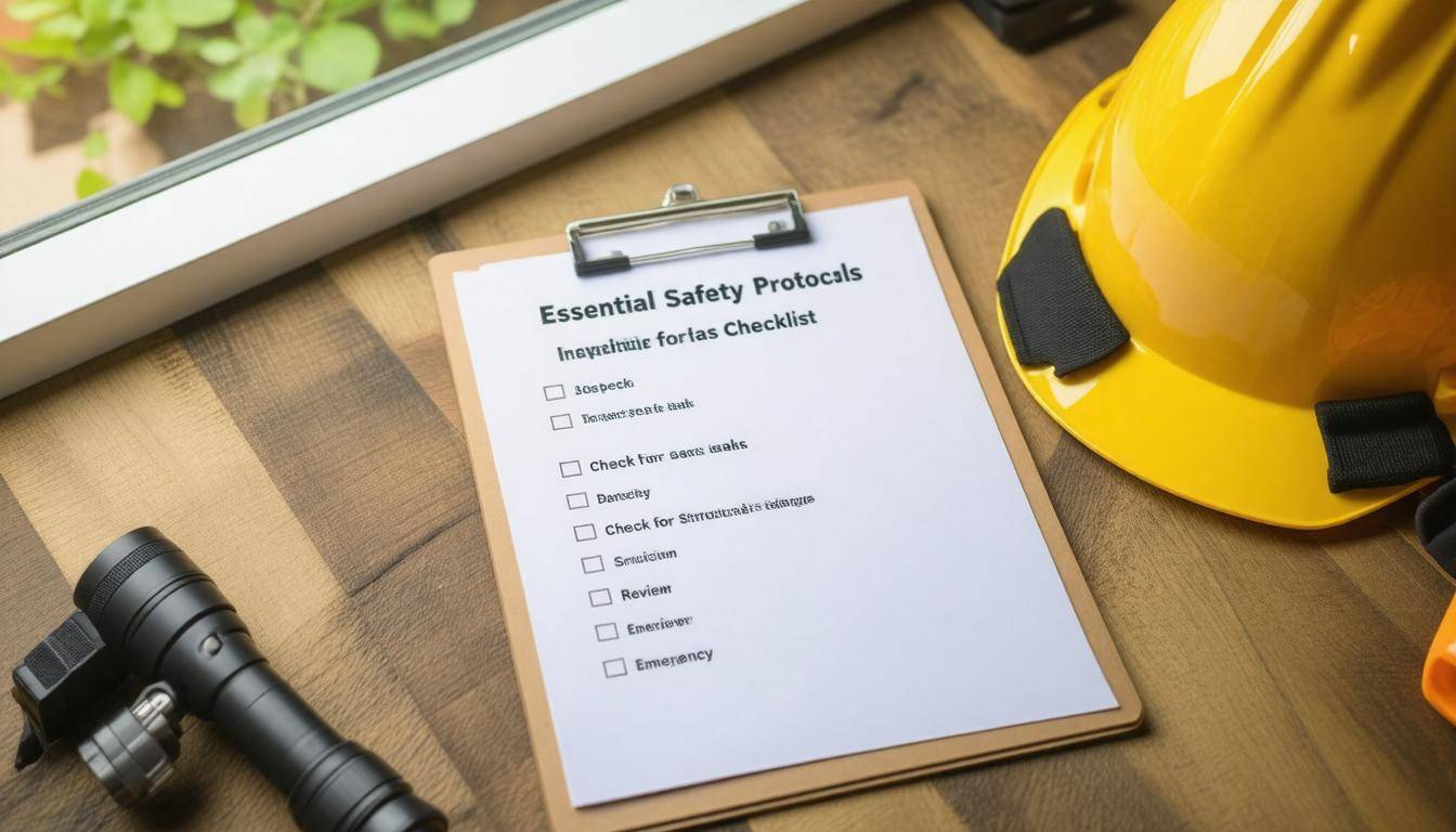 Safety checklist on table