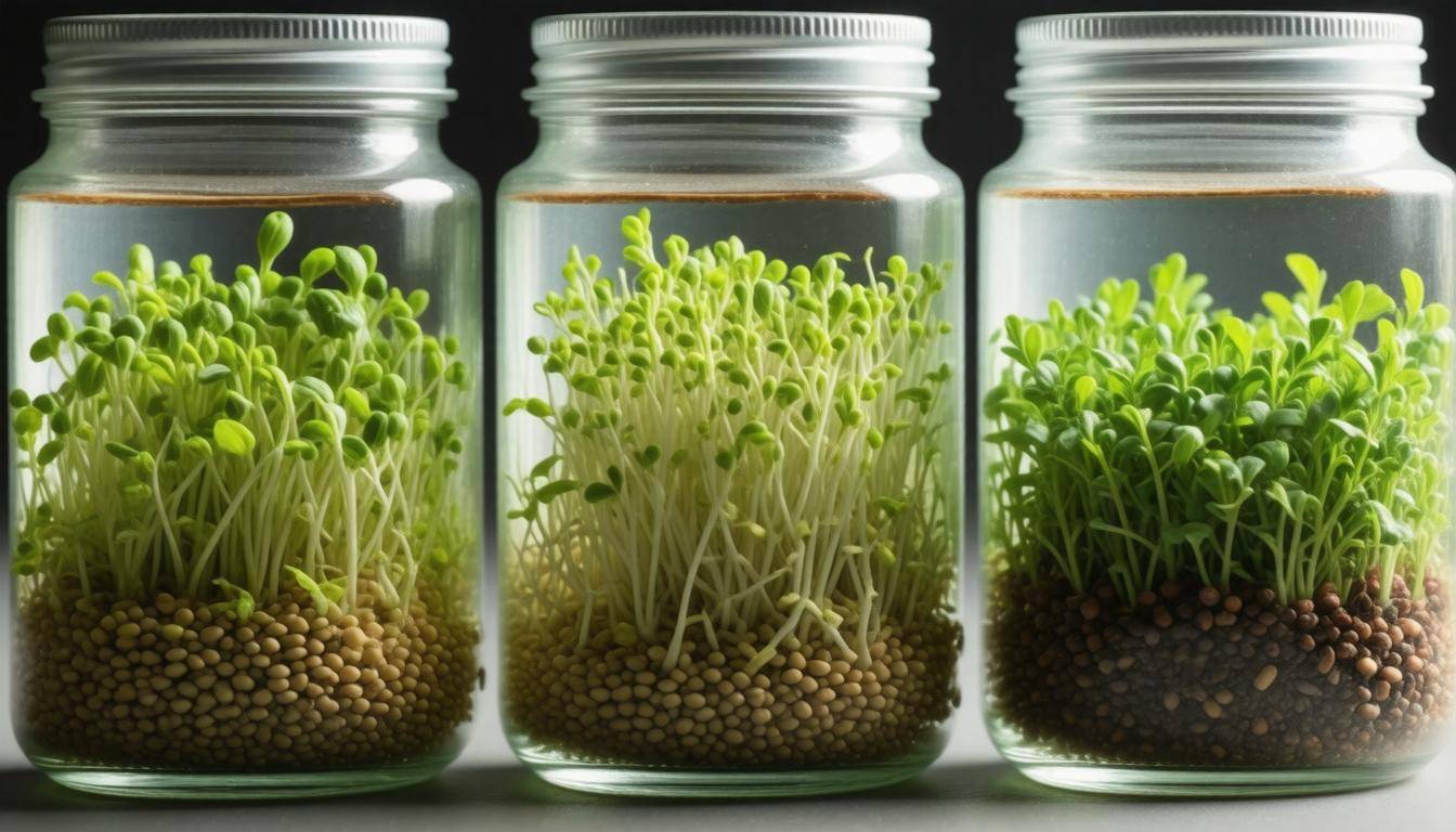 Sprouting seeds close-up