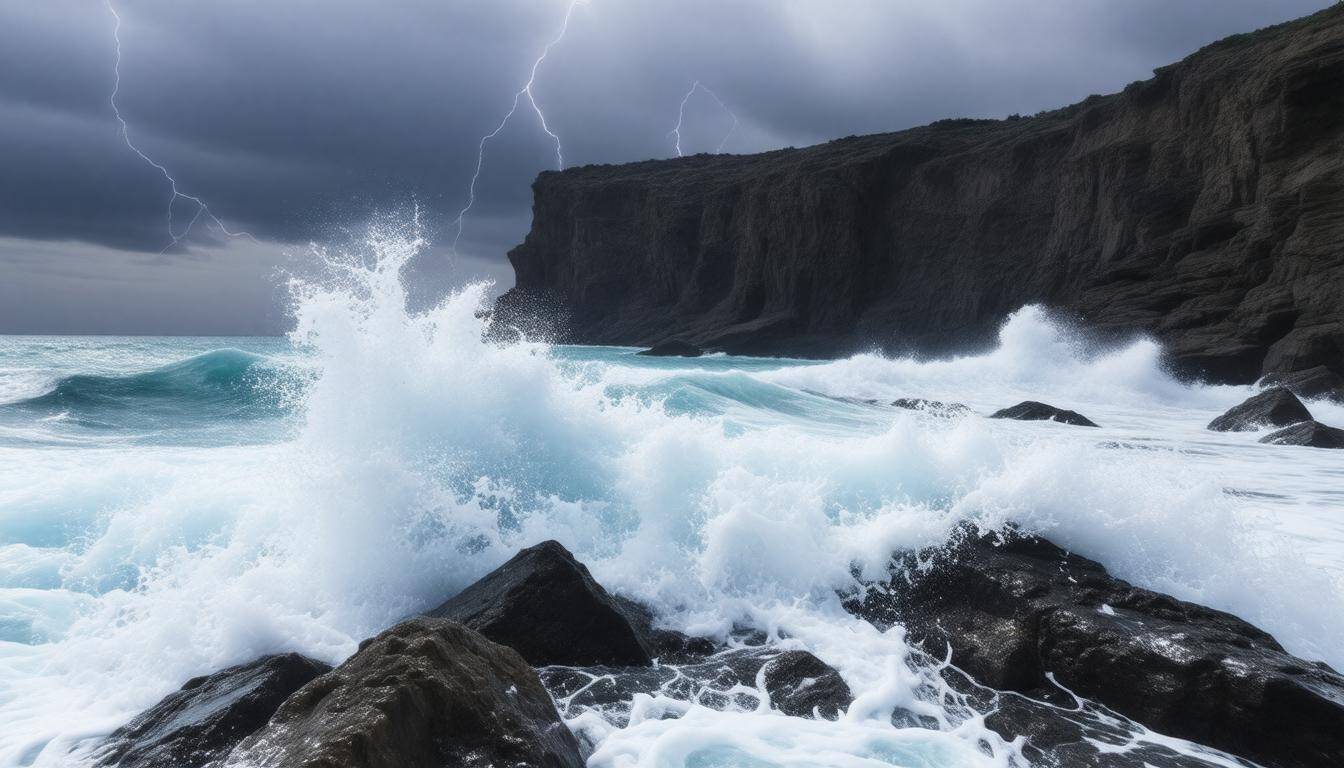 Stormy Malta coastline