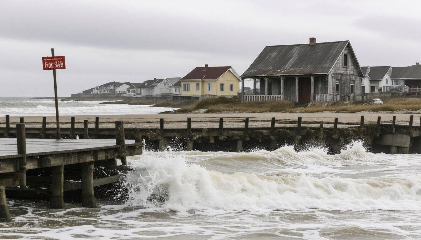Submerged coastal village