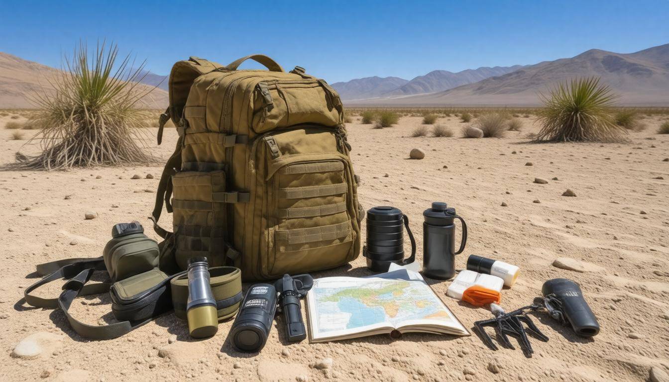 Survival gear in desert