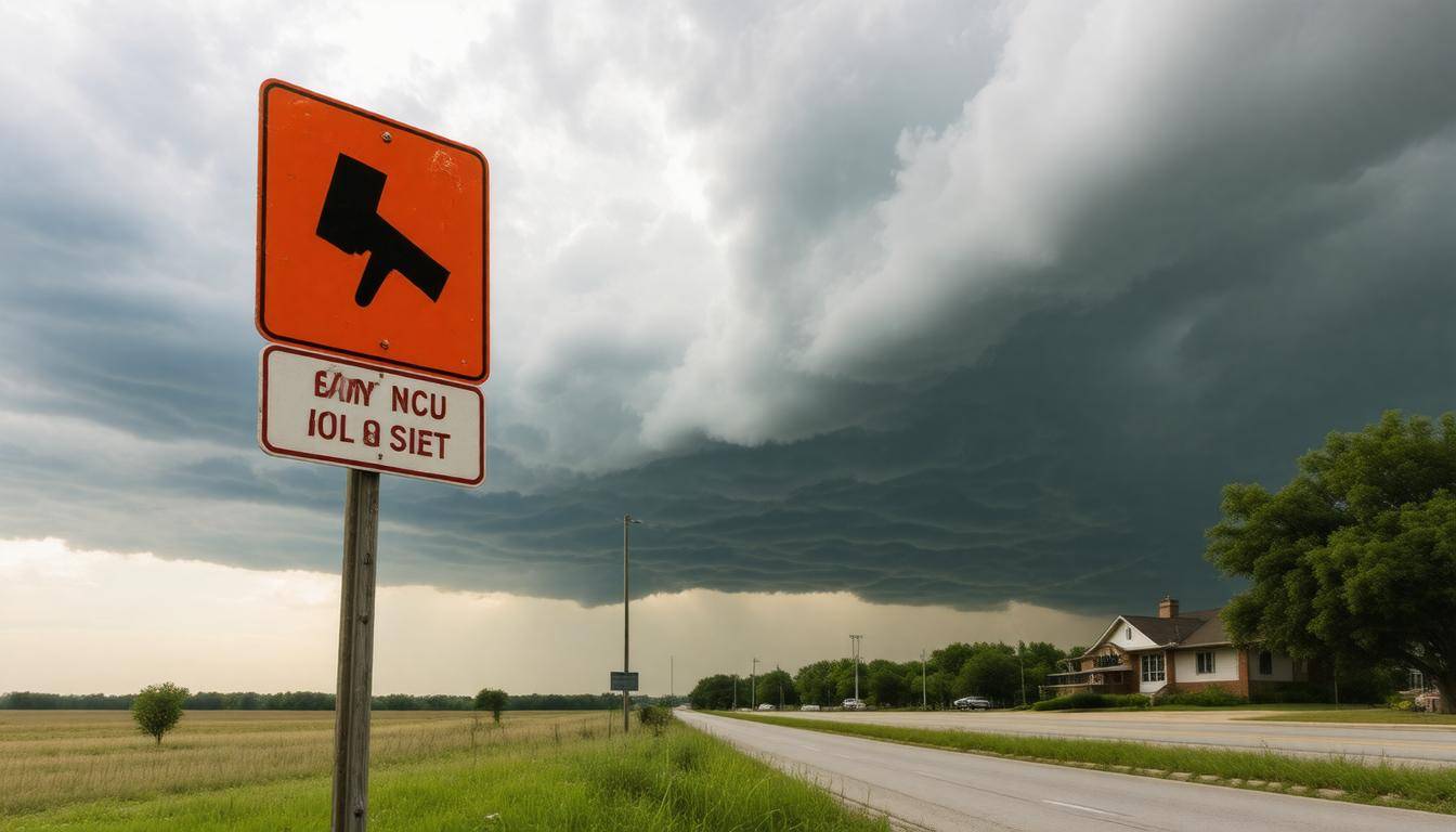 Tornado warning sign