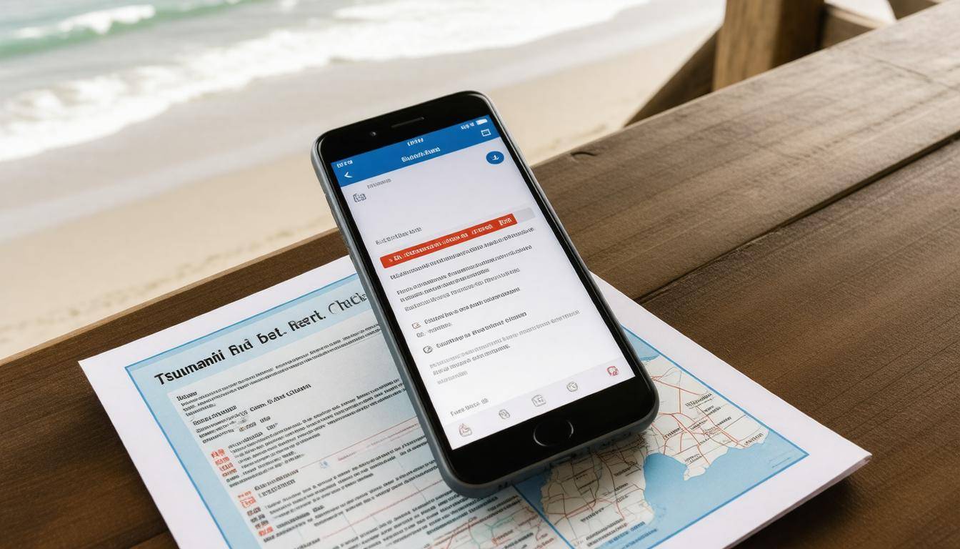 Tsunami alert on phone