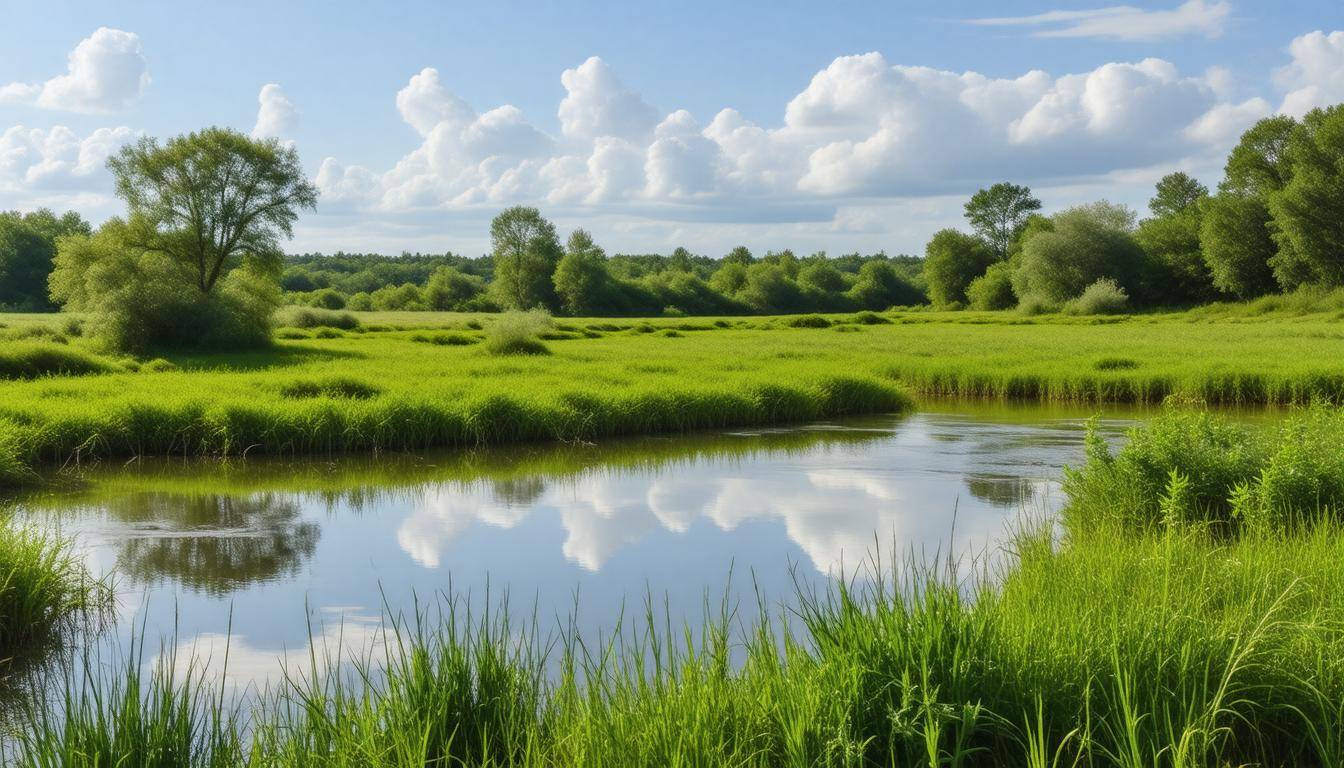 Vibrant floodplain landscape