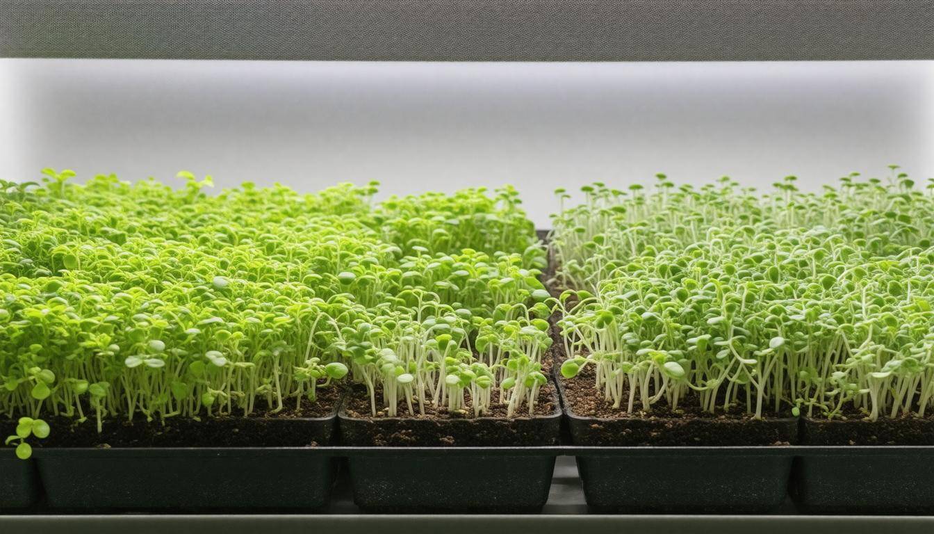 Vibrant microgreens growth