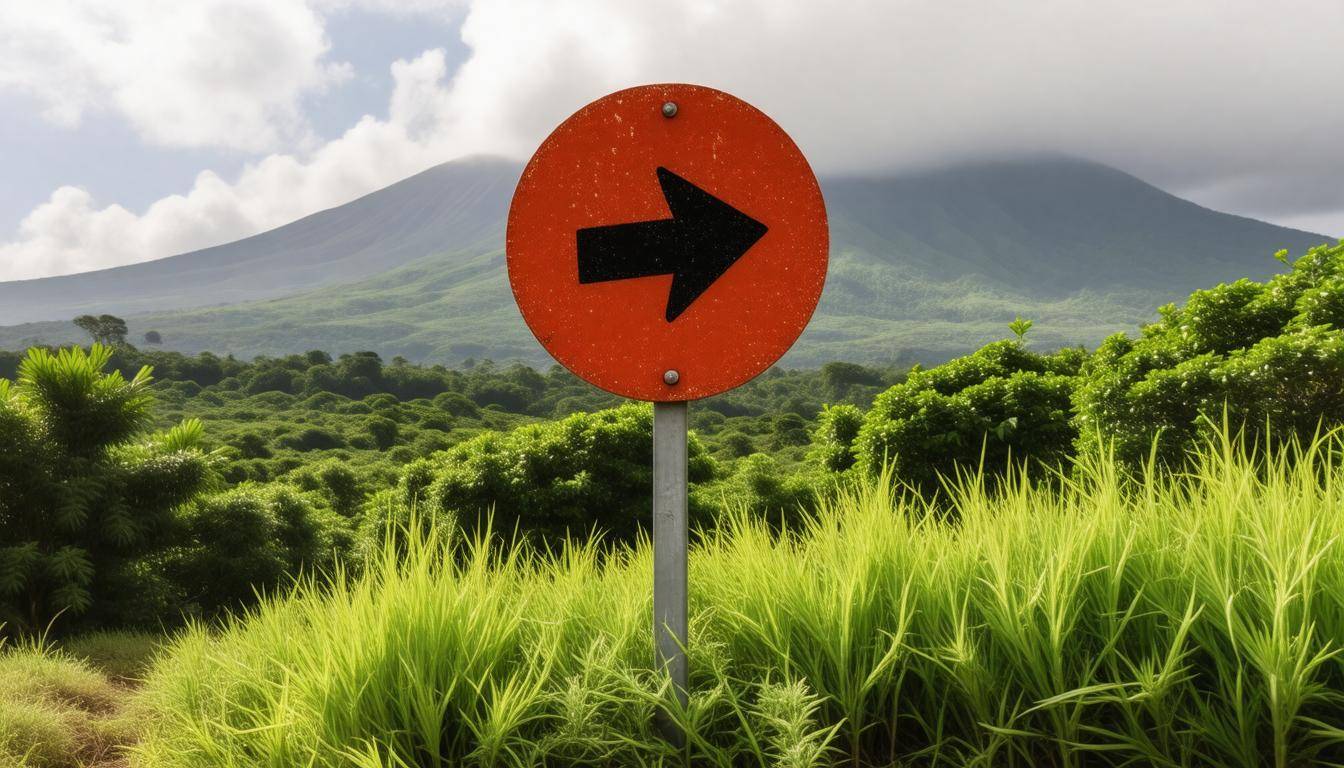 Volcano evacuation sign