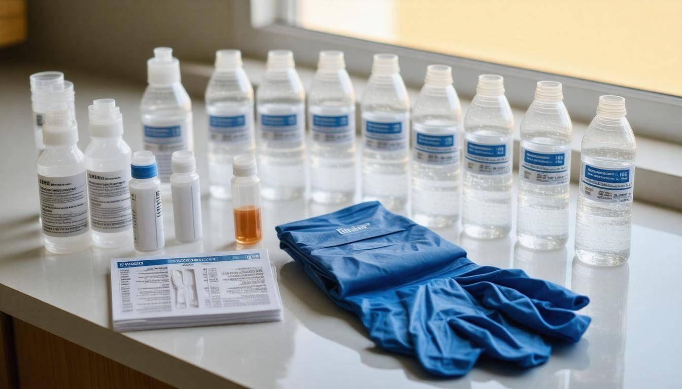 Water testing equipment display