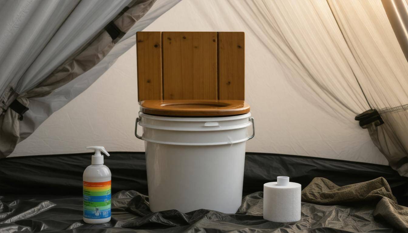 Basic bucket toilet setup