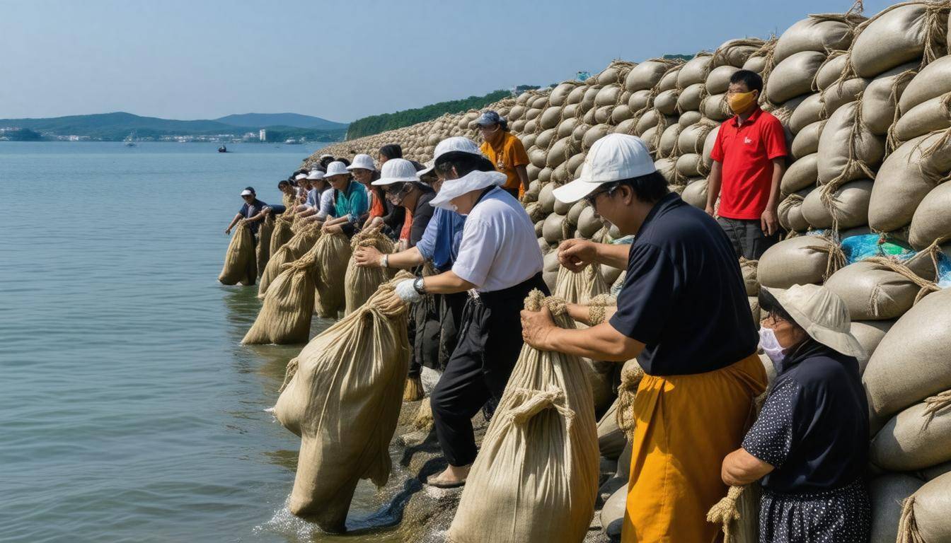 Community flood defense effort