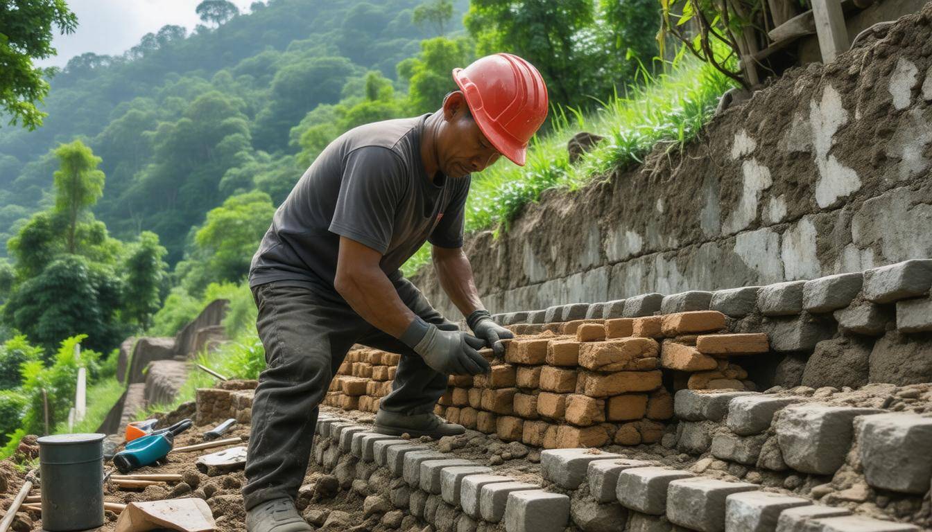 Construction of retaining wall