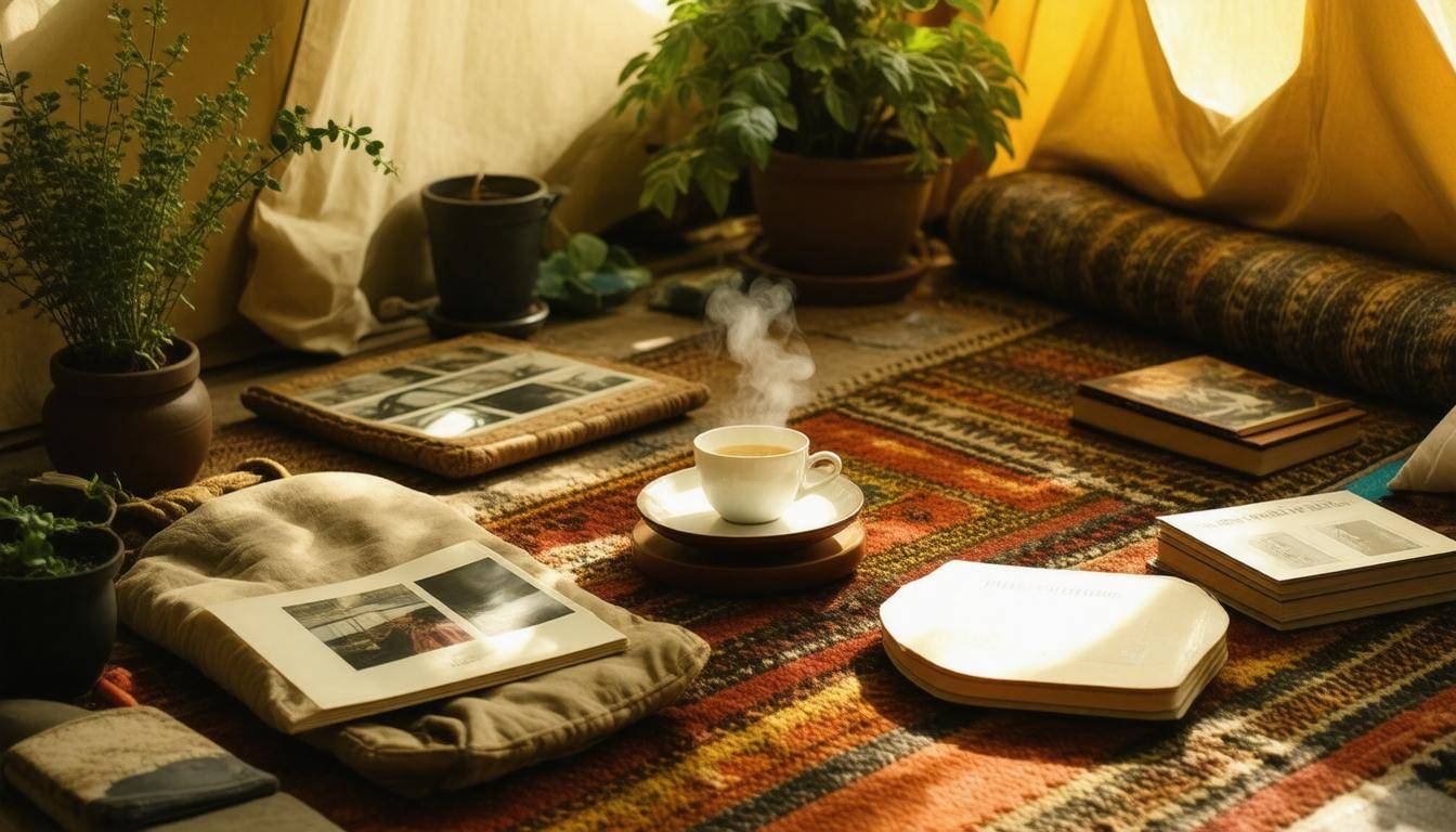 Cozy makeshift living space