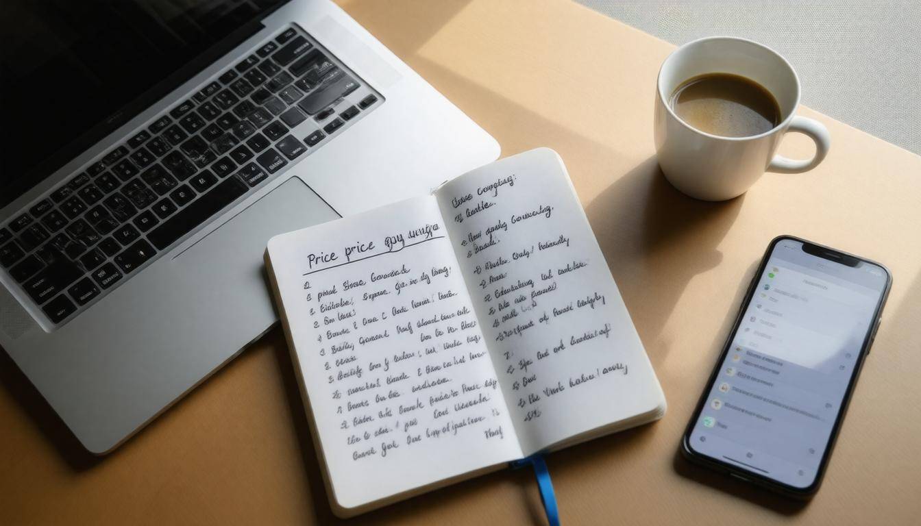 Desk with contacts list